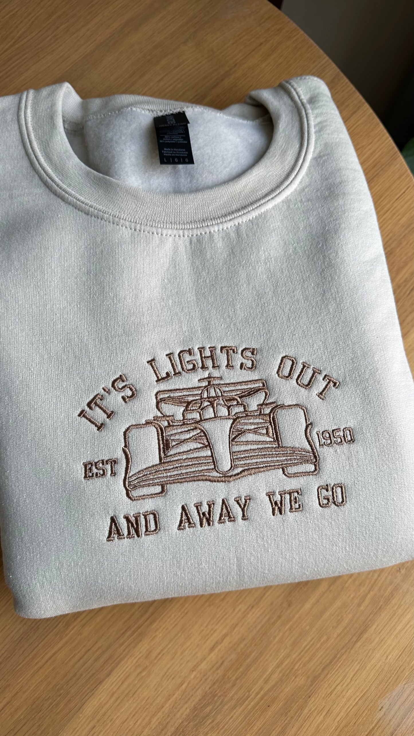 Formula 1 Car It's Lights Out And Away We Go Embroidered Sweatshirt