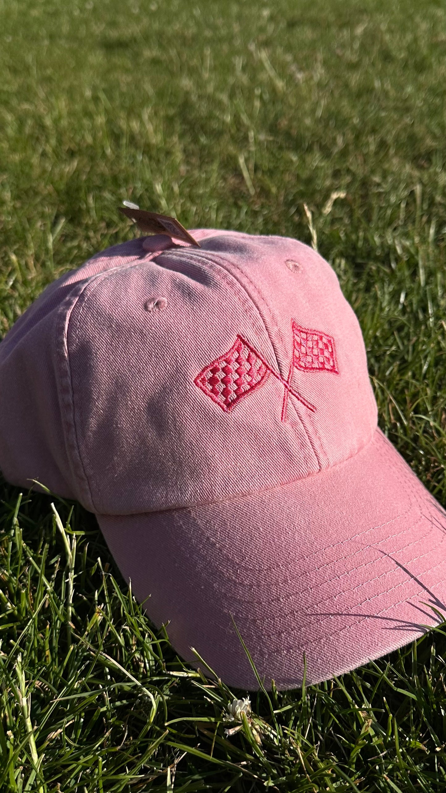 Checkered Flag Embroidered Cap, Formula 1 Design Cap, Dad Cap, F1 Girlie Cap