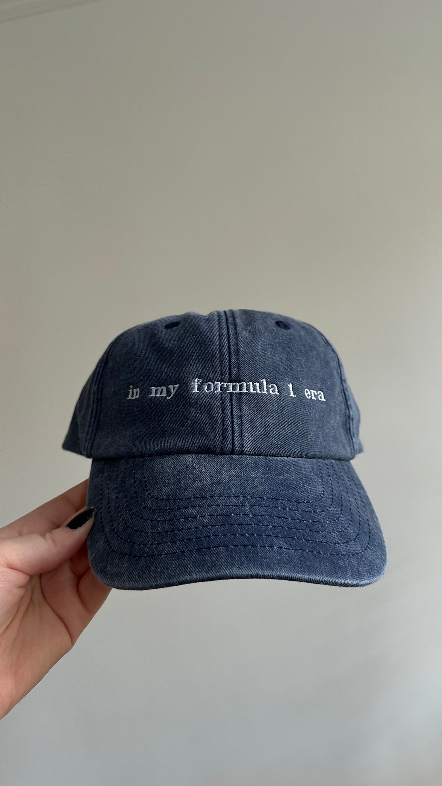 In my formula 1 era cap, Embroidered Formula 1 Cap, F1 Dad Cap, Formula 1 Merch, Formula One Outfit Inspo, Formula 1 Custom Baseball Cap