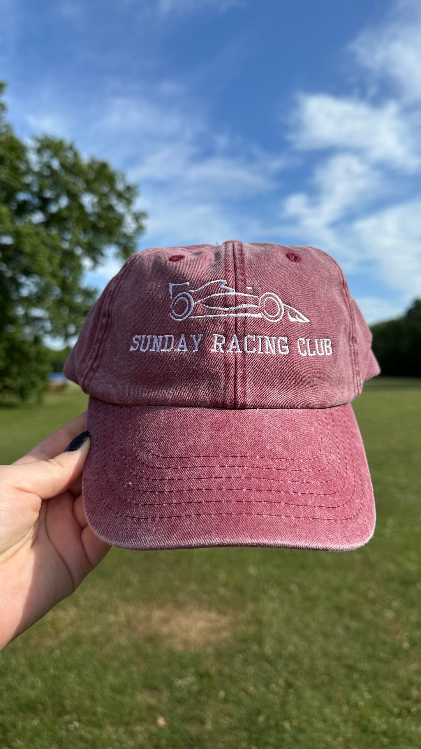 Formula 1 Car Sunday Racing Club Embroidered Cap, Formula 1 Design Cap, Dad Cap, F1 Girlie Cap, On Sundays We Race, Formula One Merch, F1 Outfit Accessories