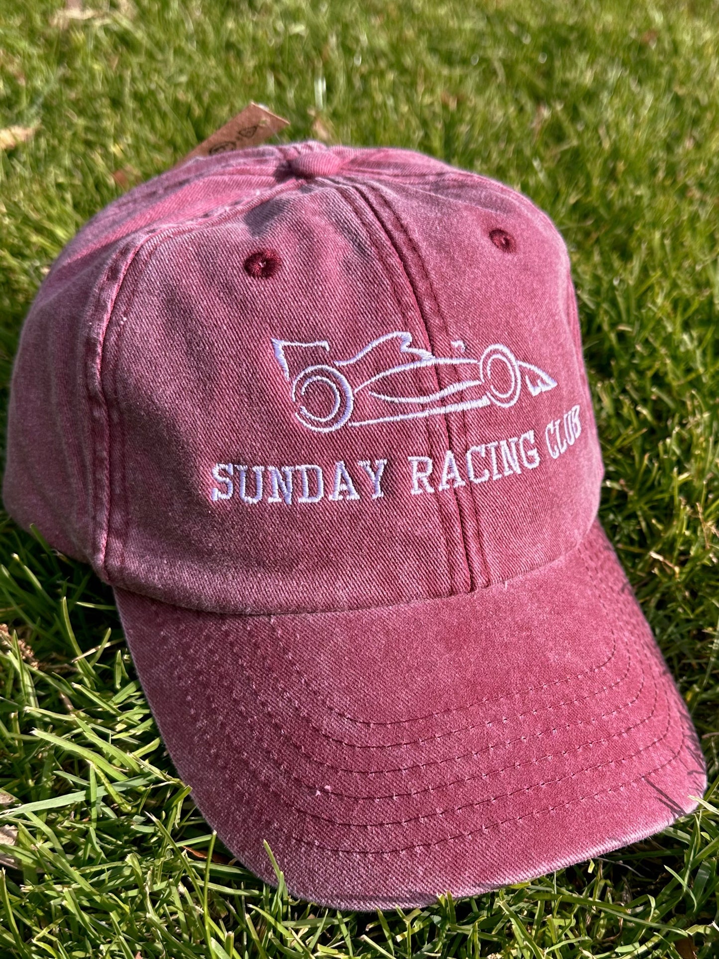 Formula 1 Car Sunday Racing Club Embroidered Cap, Formula 1 Design Cap, Dad Cap, F1 Girlie Cap, On Sundays We Race, Formula One Merch, F1 Outfit Accessories