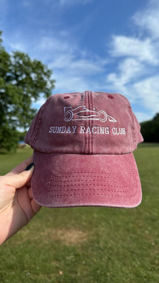 Formula 1 Car Sunday Racing Club Embroidered Cap, Formula 1 Design Cap, Dad Cap, F1 Girlie Cap, On Sundays We Race, Formula One Merch, F1 Outfit Accessories