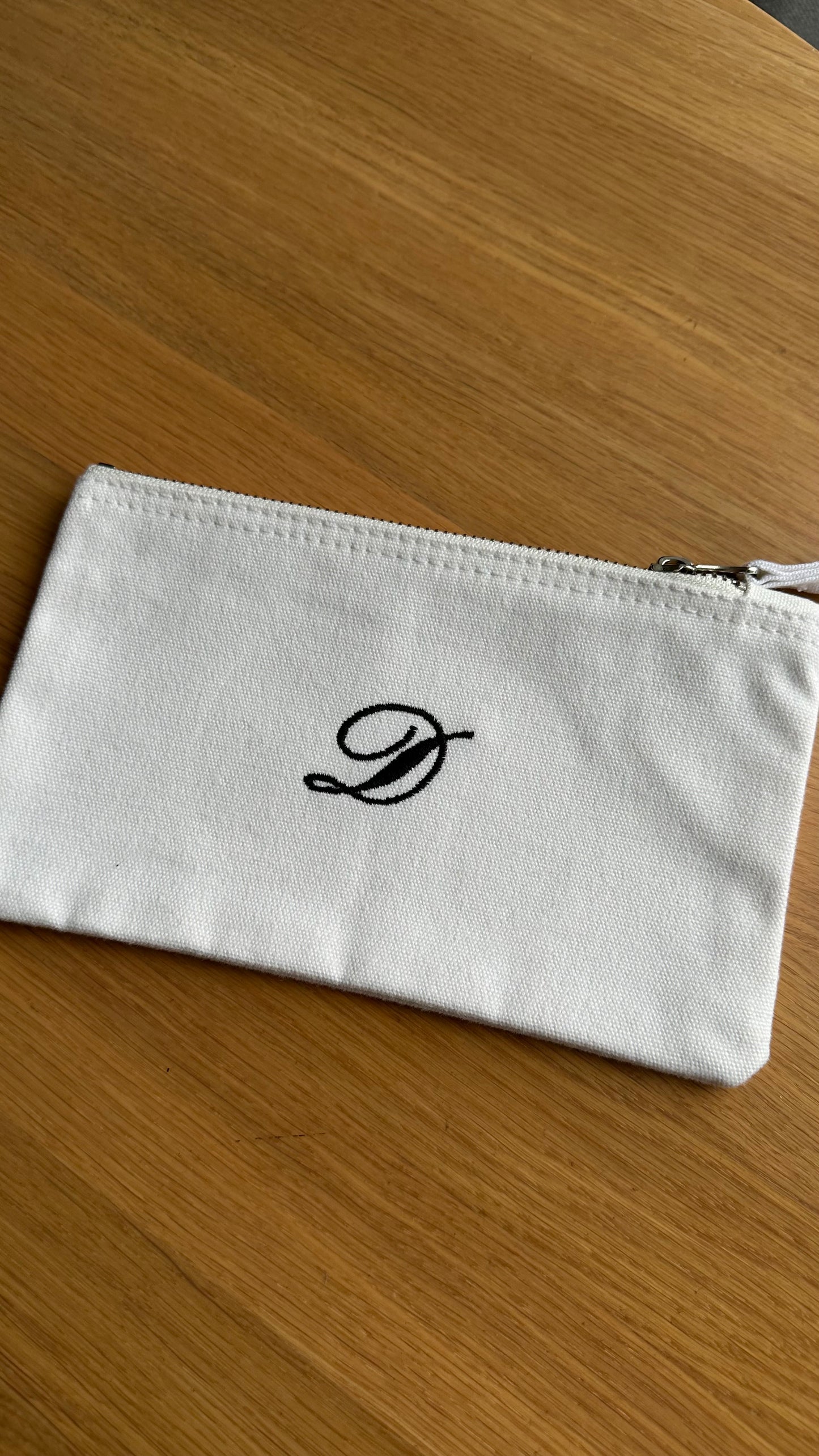 Embroidered Monogram Makeup Bag, Personalized Cosmetic Pouch