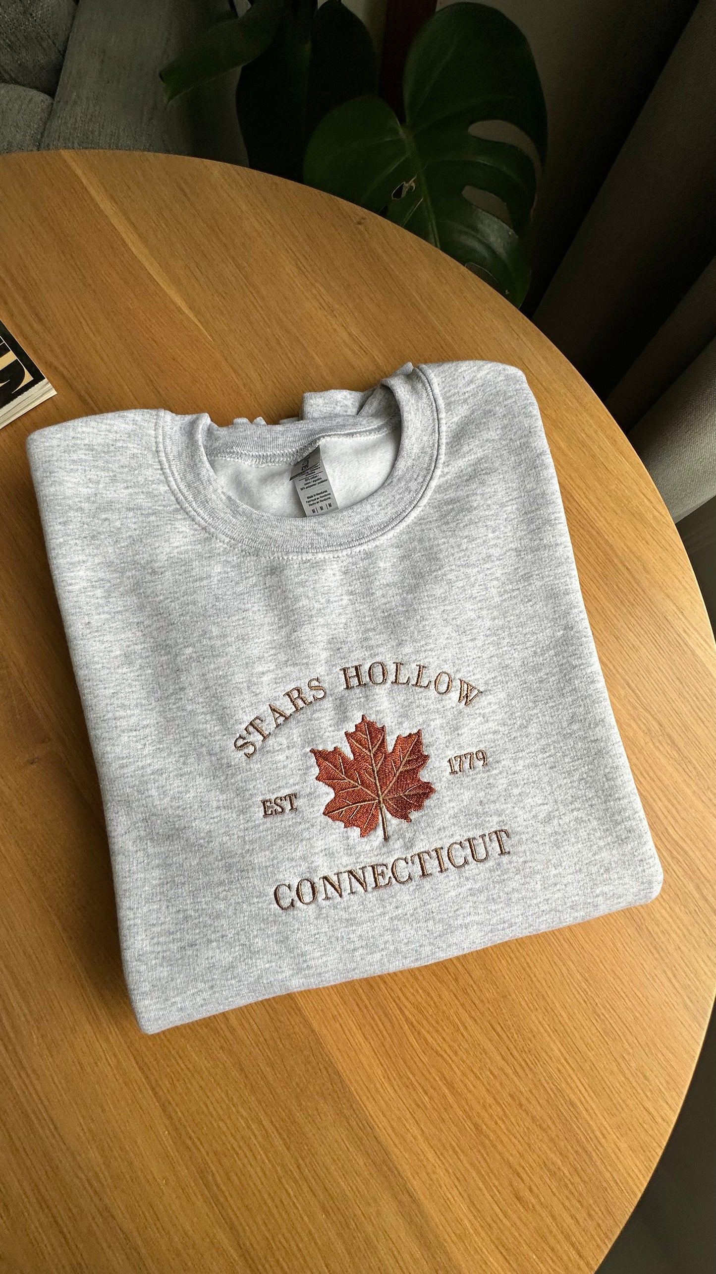 Embroidered Autumn Sweatshirt, Embroidered Fall Jumper, Stars Hollow Sweatshirt