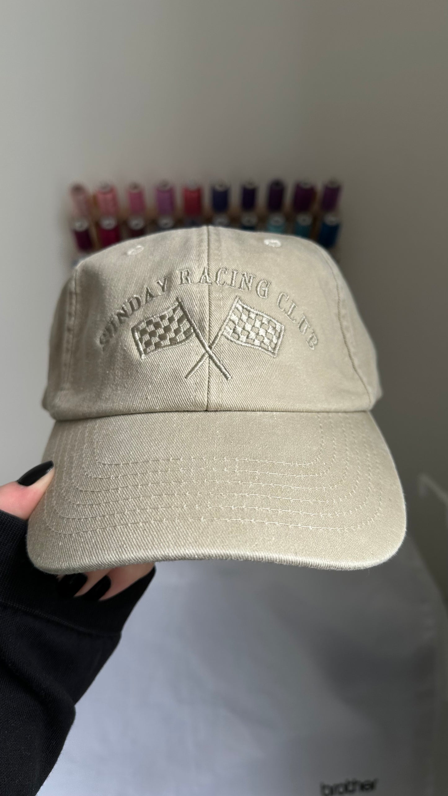 Sunday Racing Club Checkered Flag Embroidered Cap