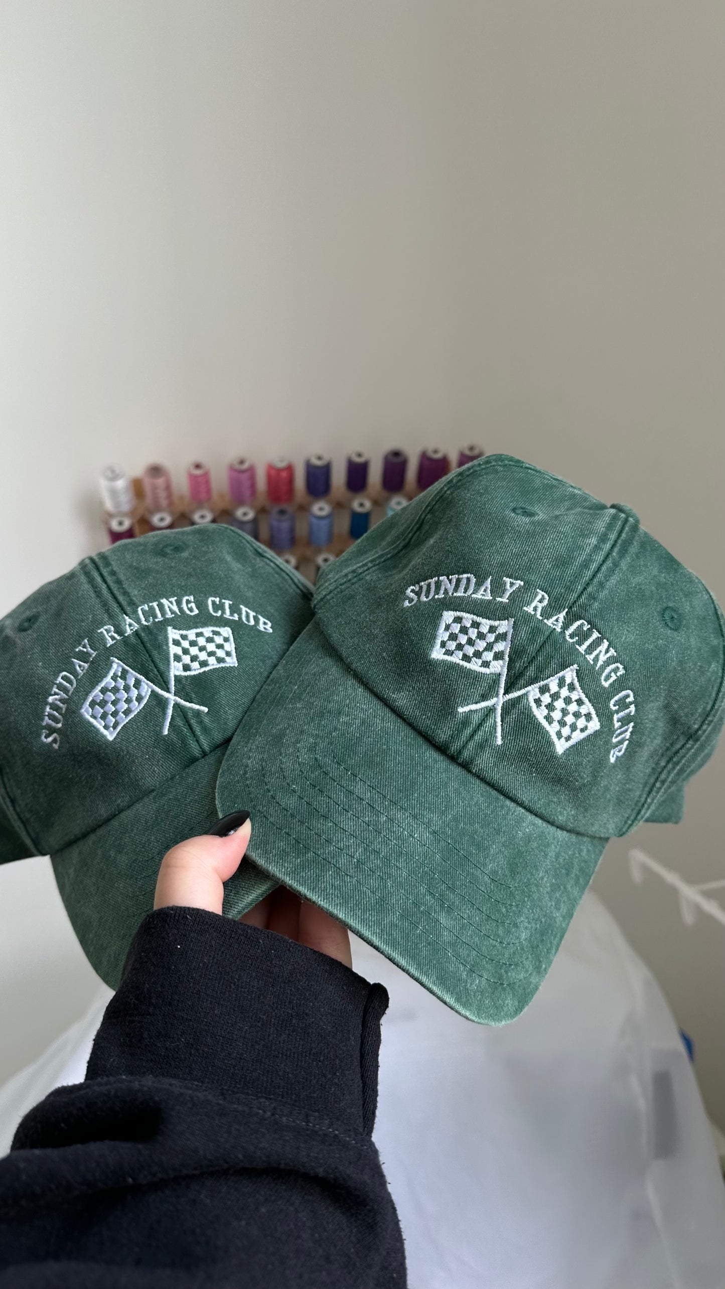 Sunday Racing Club Checkered Flag Embroidered Cap
