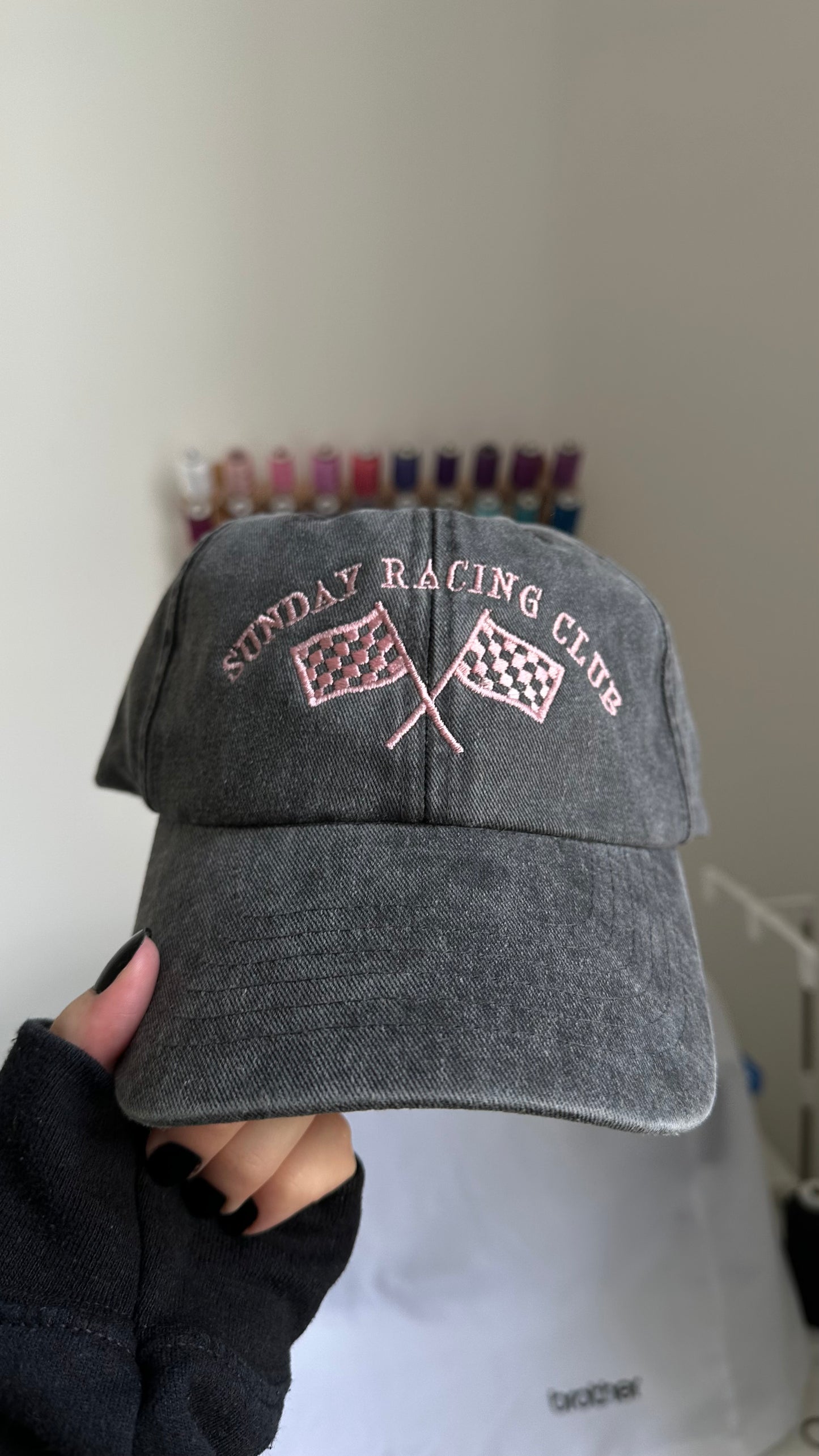 Sunday Racing Club Checkered Flag Embroidered Cap