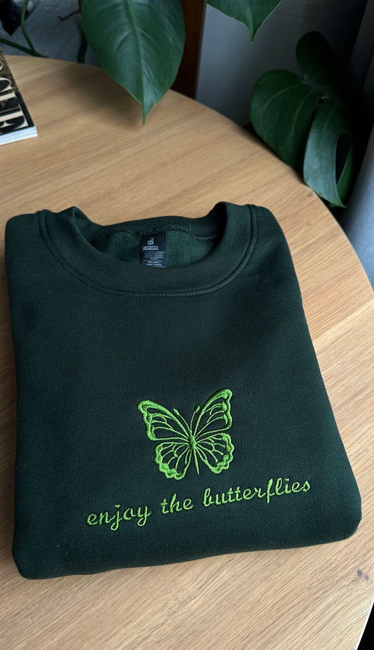Enjoy The Butterflies Embroidered Sweatshirt