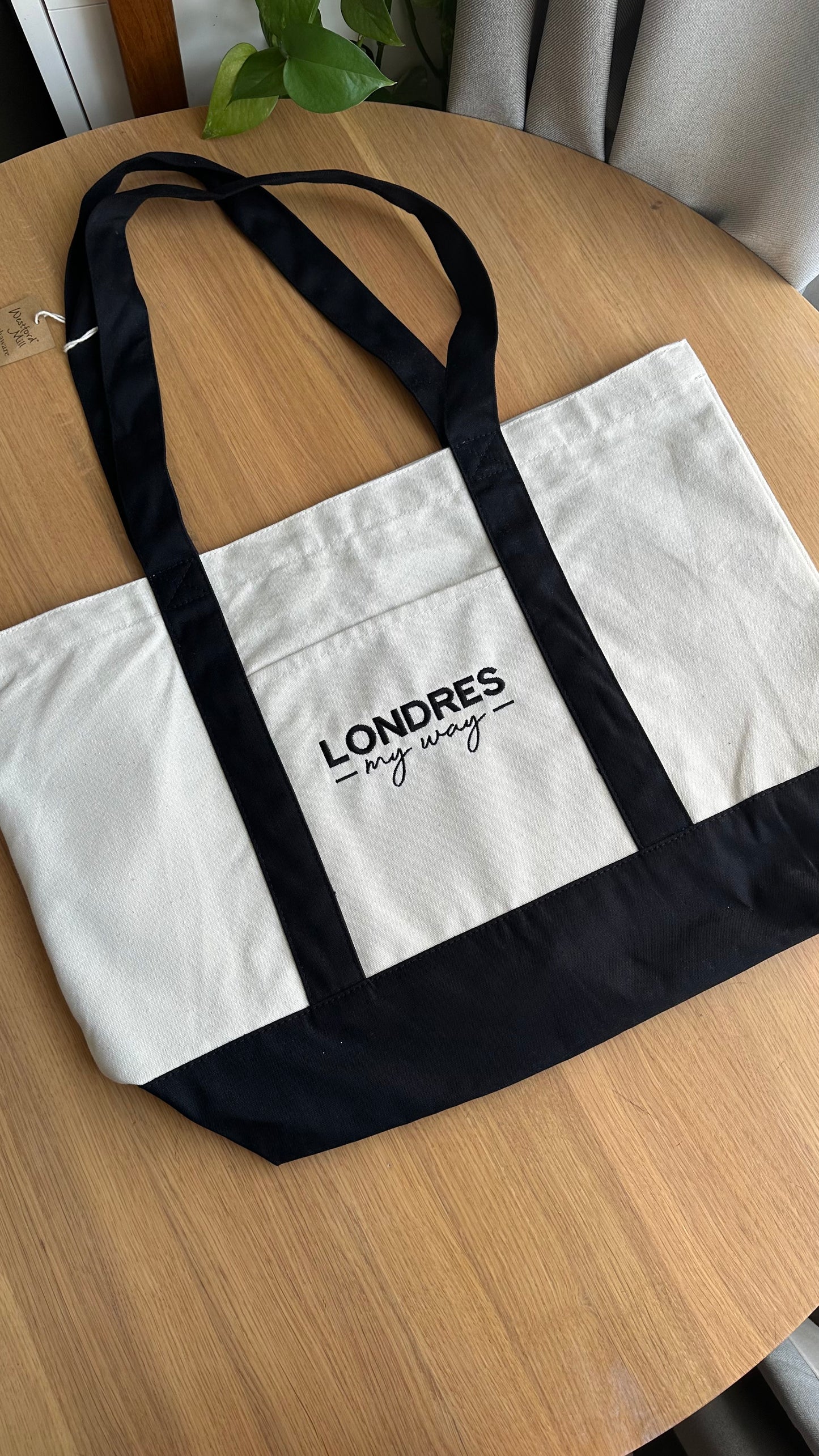 Custom Embroidered 100%  Cotton Tote Bag, Add Your Name, Text or Logo