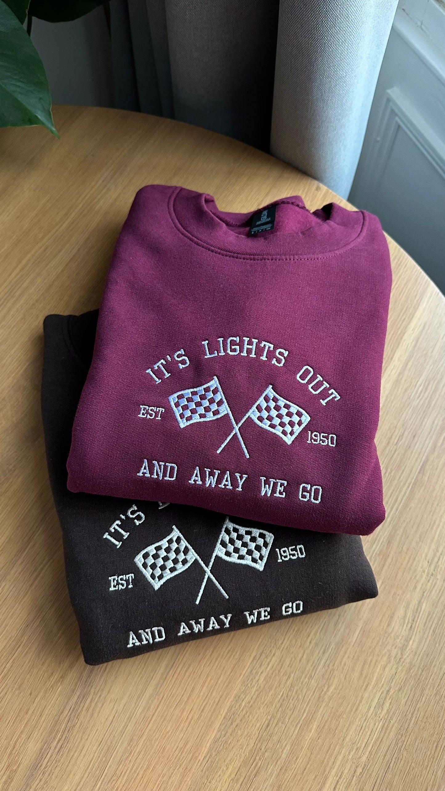 Checkered Flag It's Lights Out And Away We Go Sweatshirt