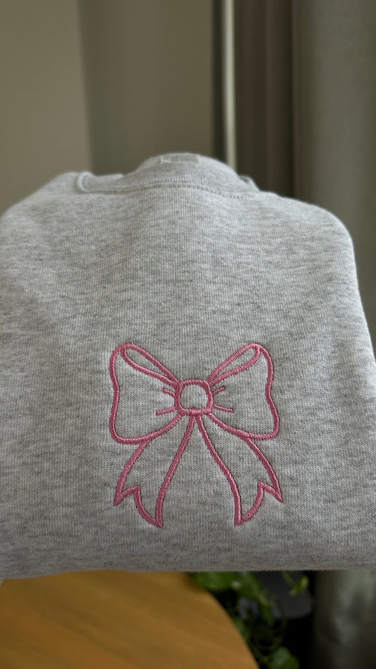 Pink Ribbon Embroidered Sweatshirt