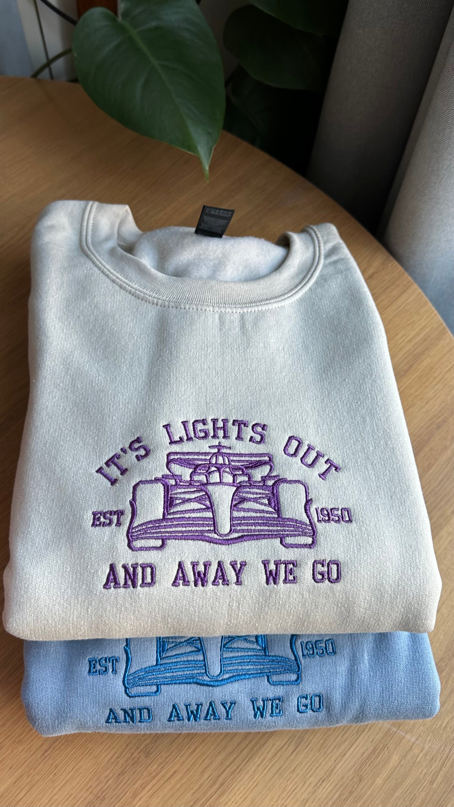 Formula 1  Car It's Lights Out And Away We Go Embroidered Sweatshirt
