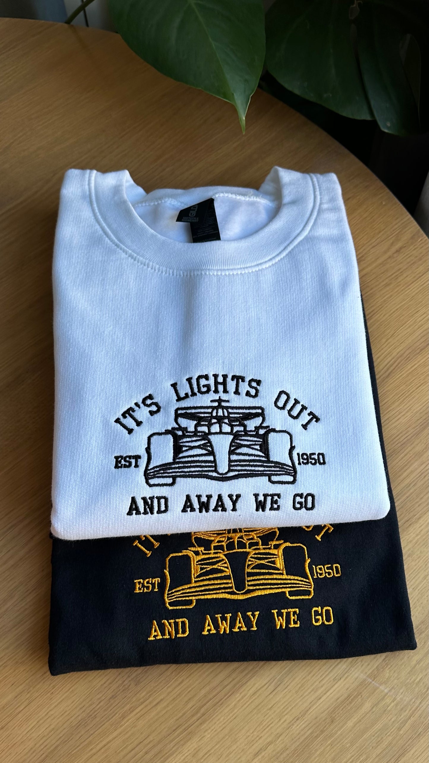 Formula 1  Car It's Lights Out And Away We Go Embroidered Sweatshirt