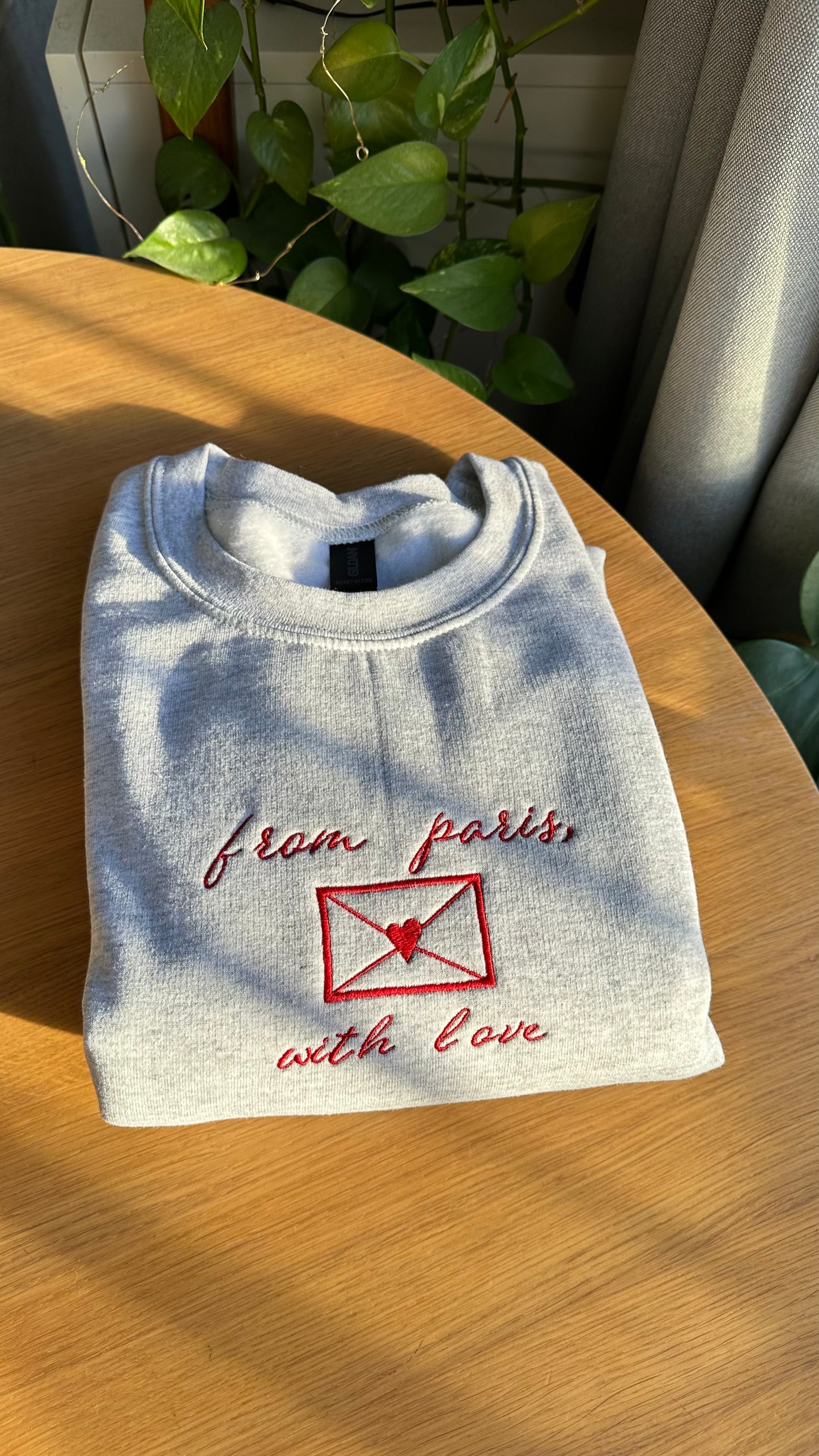 From Paris Embroidered Sweatshirt Valentines Day Gift