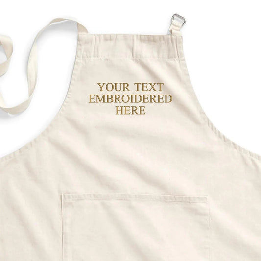 Custom Embroidered 100%  Cotton Apron, Add Your Name, Text or Logo